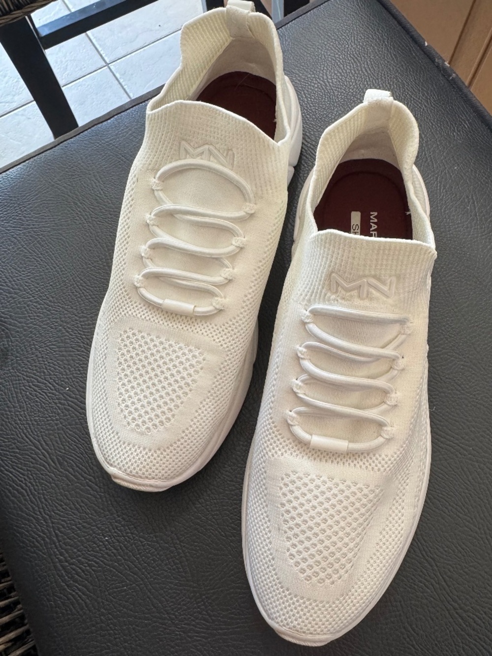 Mark Nason x Skechers White Knit Slip On Sneakers Women’s Size 9.5 Comfort Shoes
